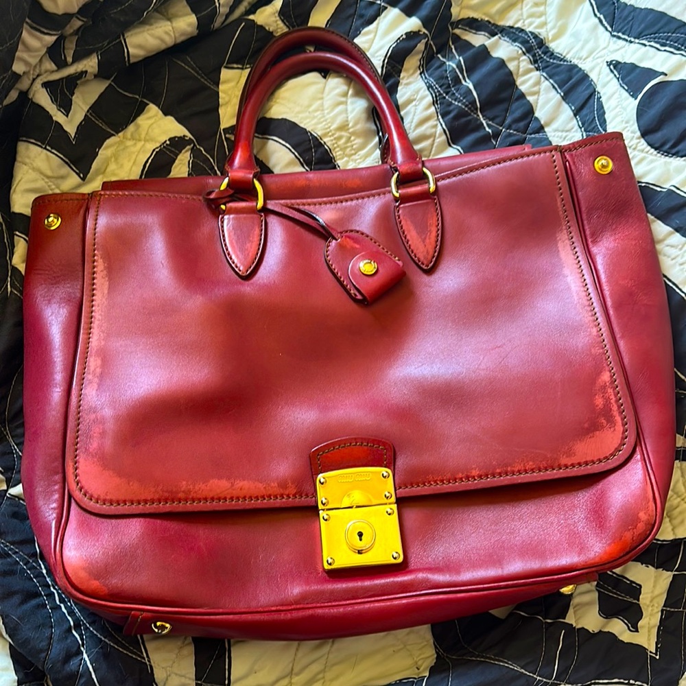 Vintage miu miu red satchel